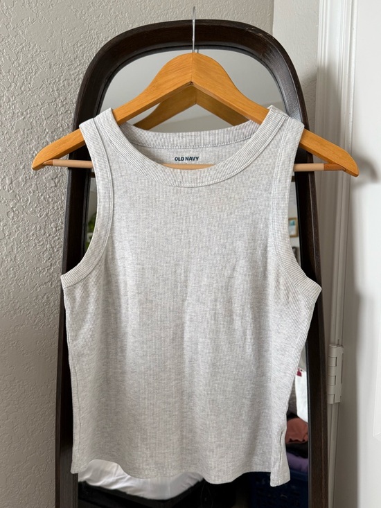 Old Navy Tops - Old Navy Heather Gray Ribbed Tank Top Size L